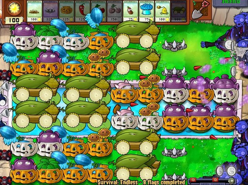 Plants vs Zombies Hack - 1 Gatling Pea vs Tall-Nut vs All Zombie 